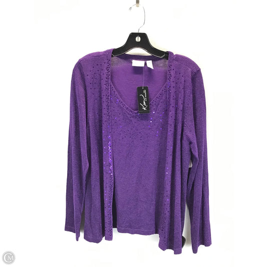 Sweater By Kim Rogers In Purple, Size: Xlp