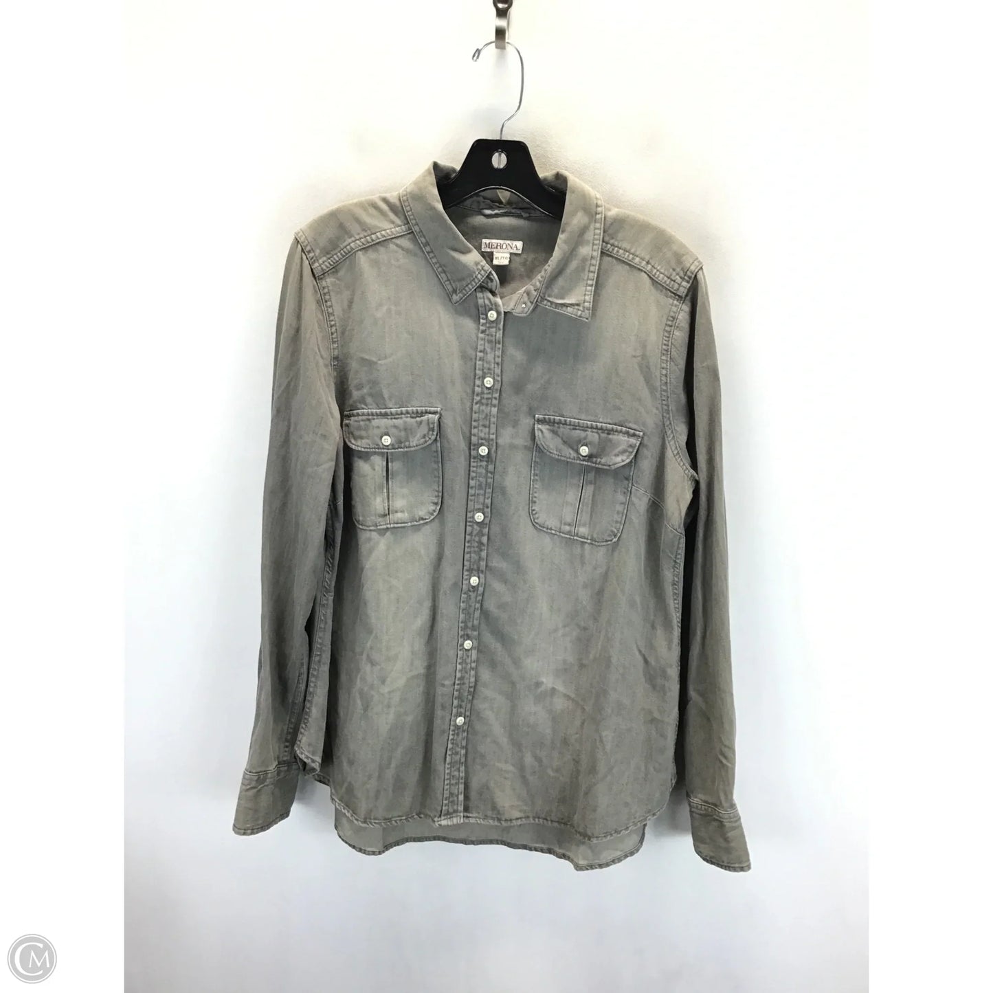 Top Long Sleeve By Merona In Grey, Size: Xl