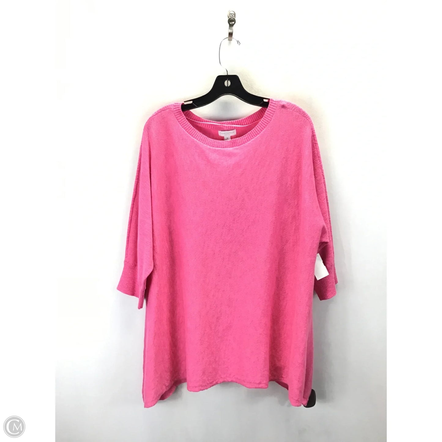 Top 3/4 Sleeve By Charter Club In Pink, Size: 1x