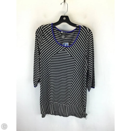 Top Long Sleeve By Carole Little In Striped Pattern, Size: Xl