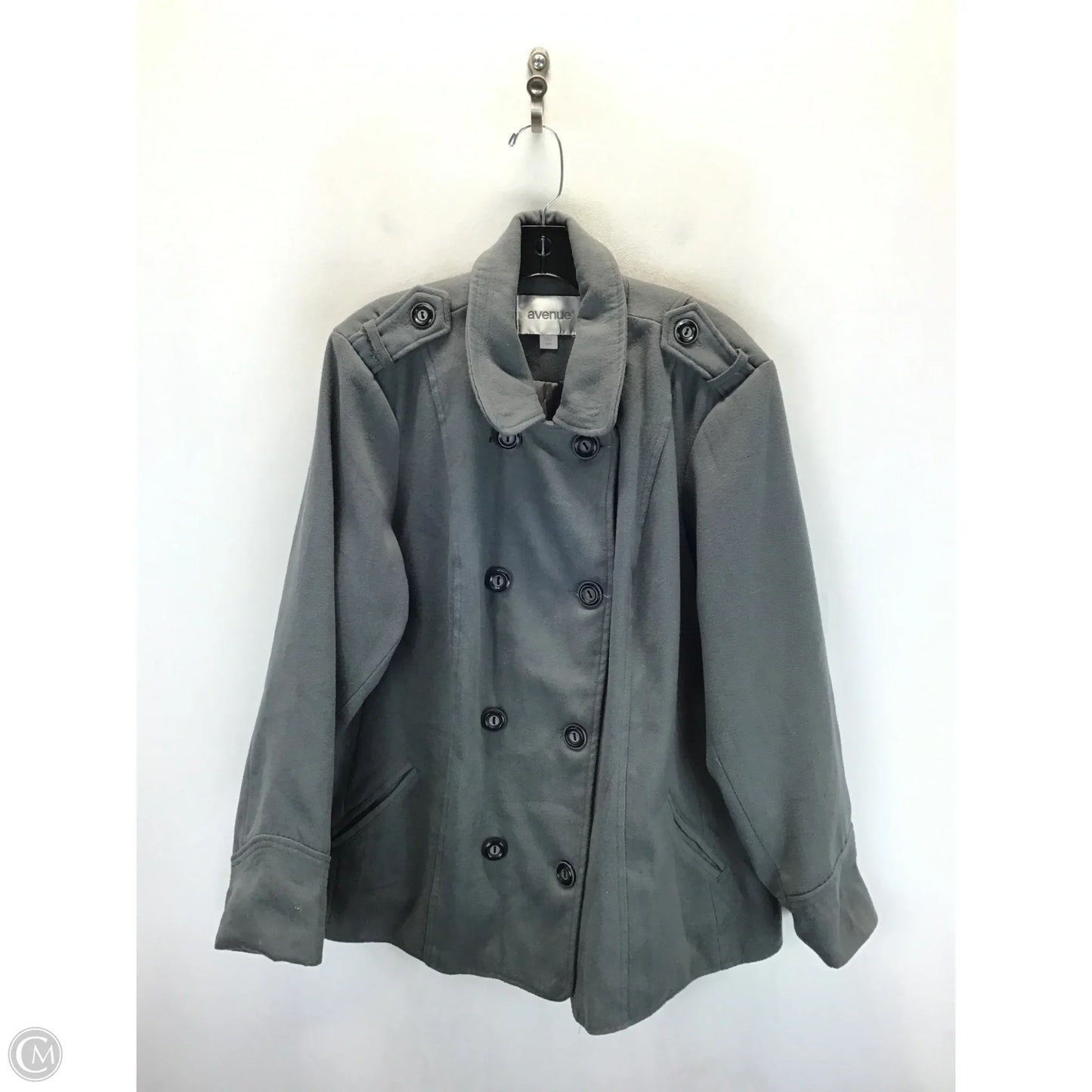 Coat Peacoat By Avenue In Grey, Size: 18