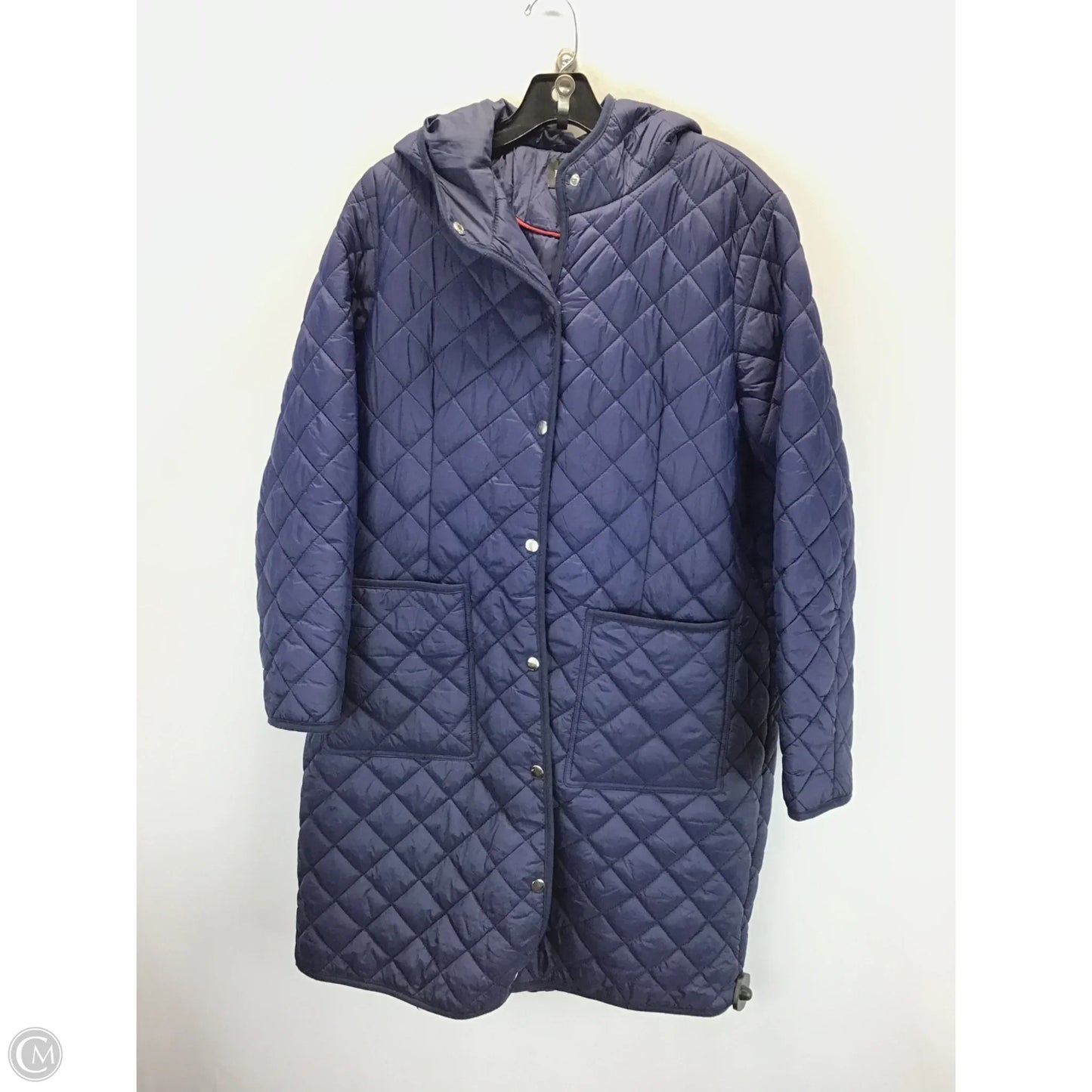 Coat Puffer & Quilted By Ellen Tracy In Blue, Size: L