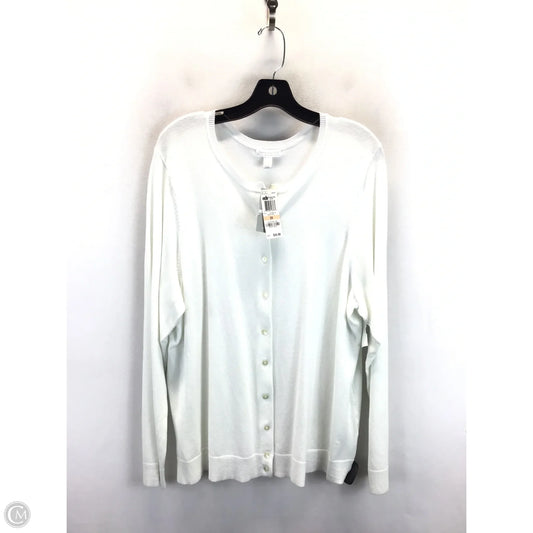 Cardigan By Charter Club In White, Size: 2x