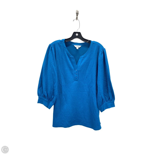 Top 3/4 Sleeve By Time And Tru In Blue, Size: Xl