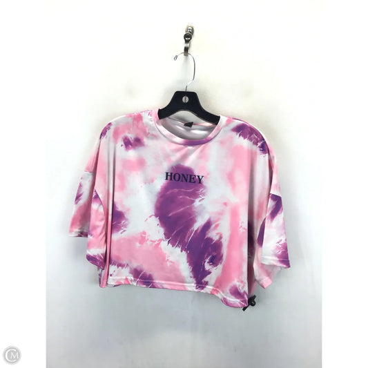 Top Short Sleeve By Shein In Pink & Purple, Size: L