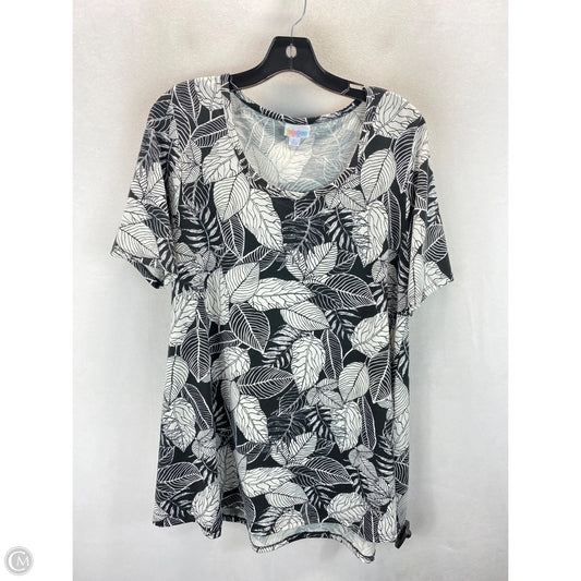 Top Short Sleeve By Lularoe In Black & White, Size: L