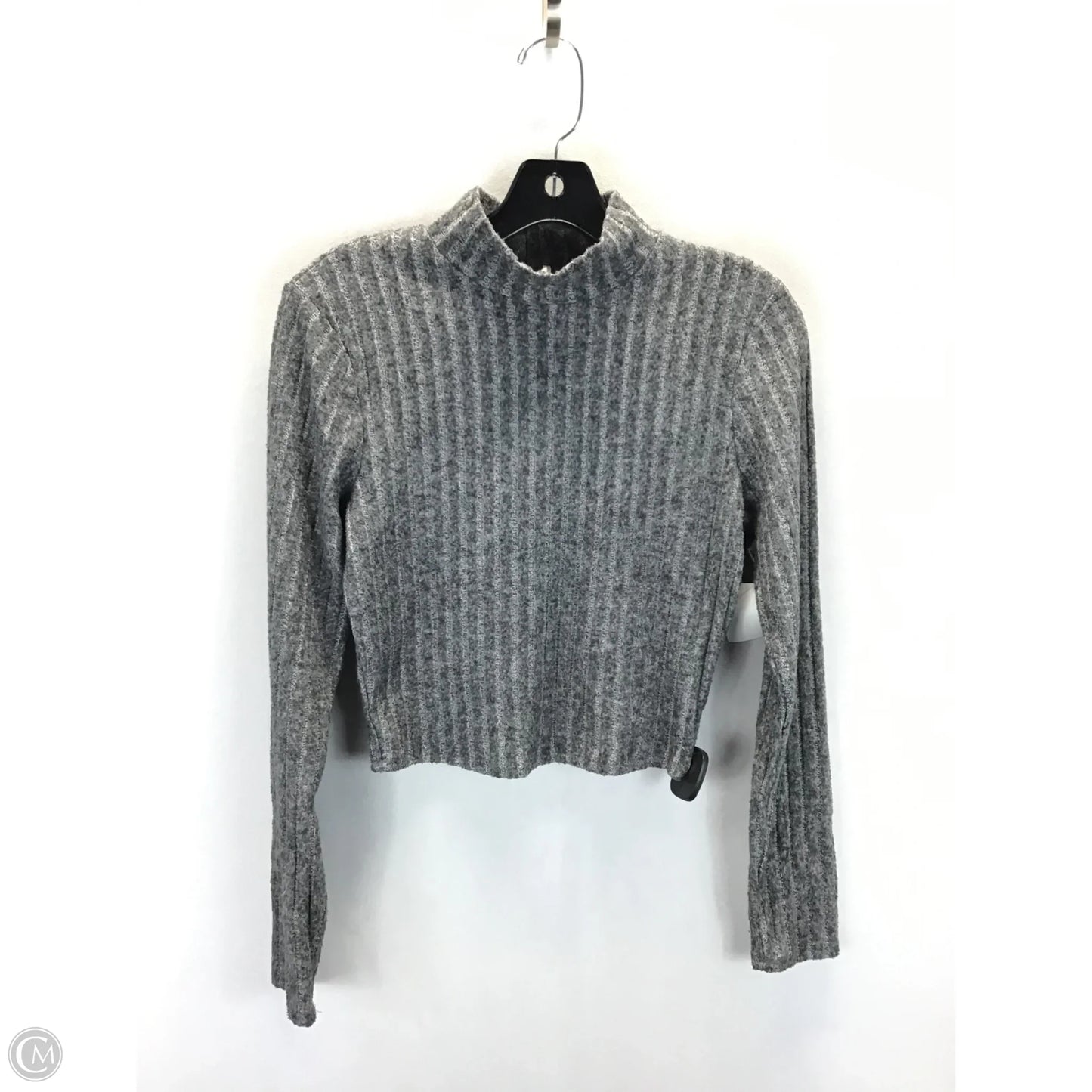 Top Long Sleeve Basic By Bozzolo In Grey, Size: L