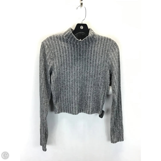 Top Long Sleeve Basic By Bozzolo In Grey, Size: L