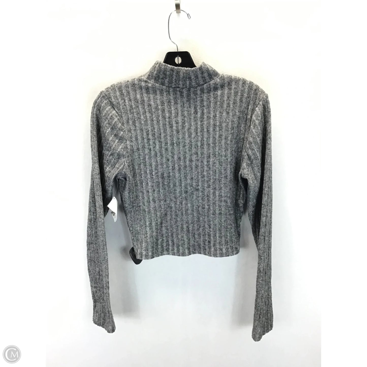 Top Long Sleeve Basic By Bozzolo In Grey, Size: L