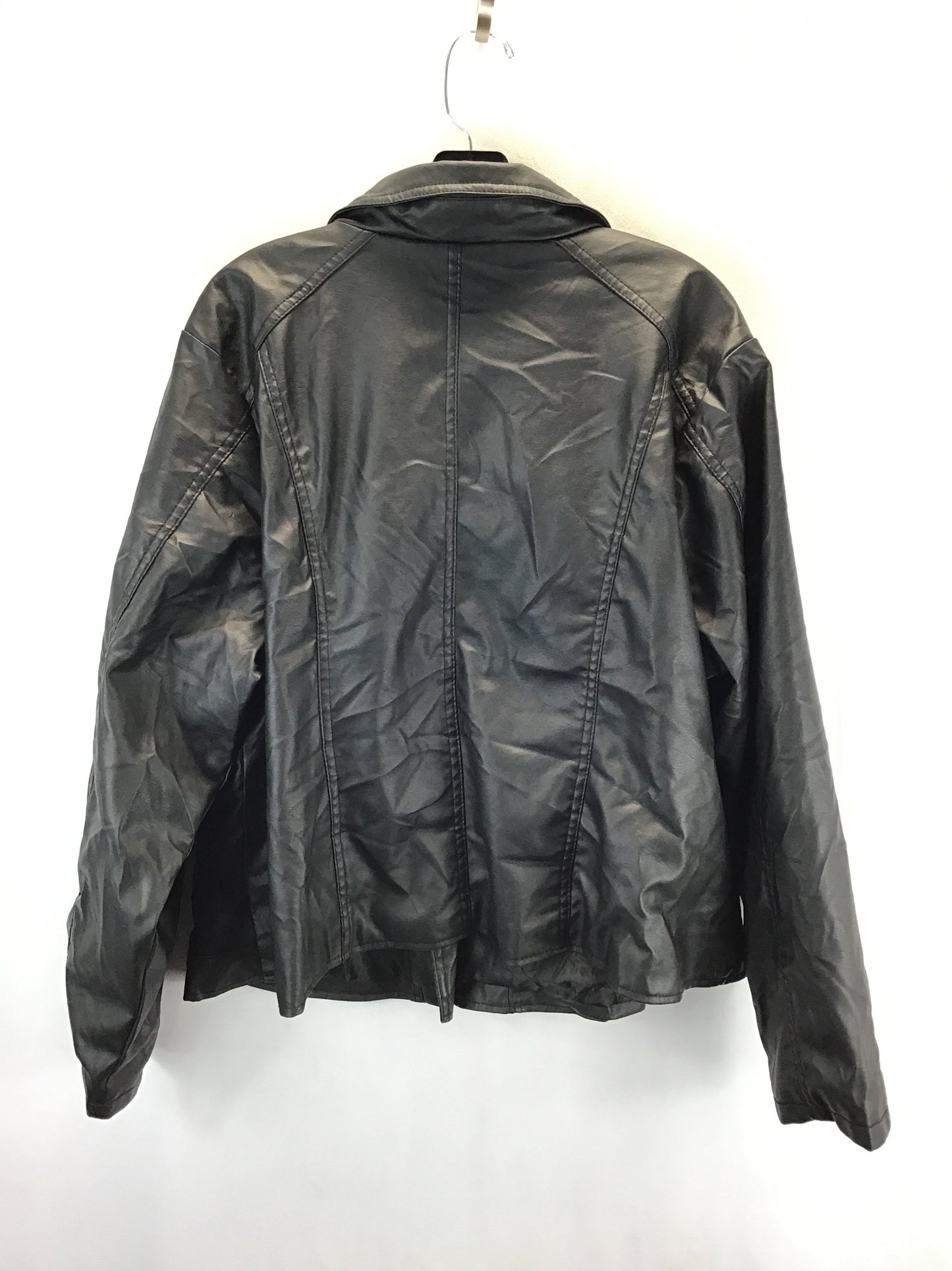 Jacket Moto By Clothes Mentor In Black, Size: 3x