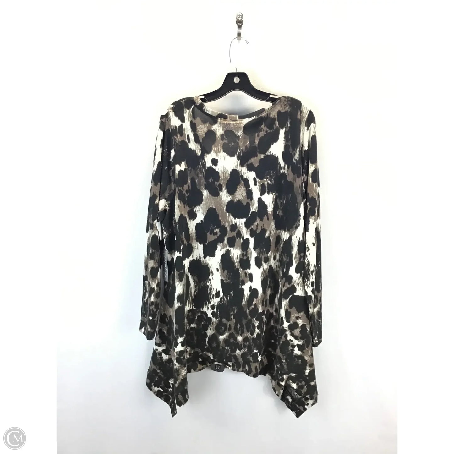Top Long Sleeve By Avenue In Leopard Print, Size: 2x