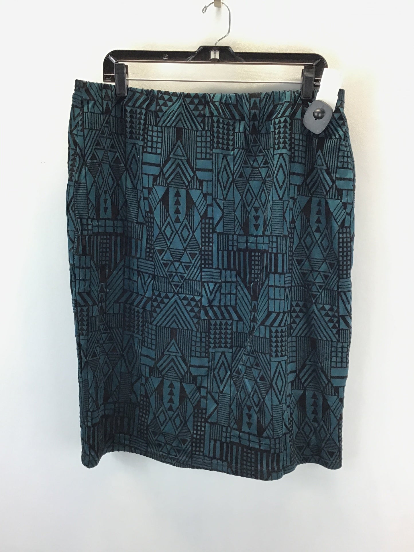 Skirt Midi By Clothes Mentor In Black & Blue, Size: 1x