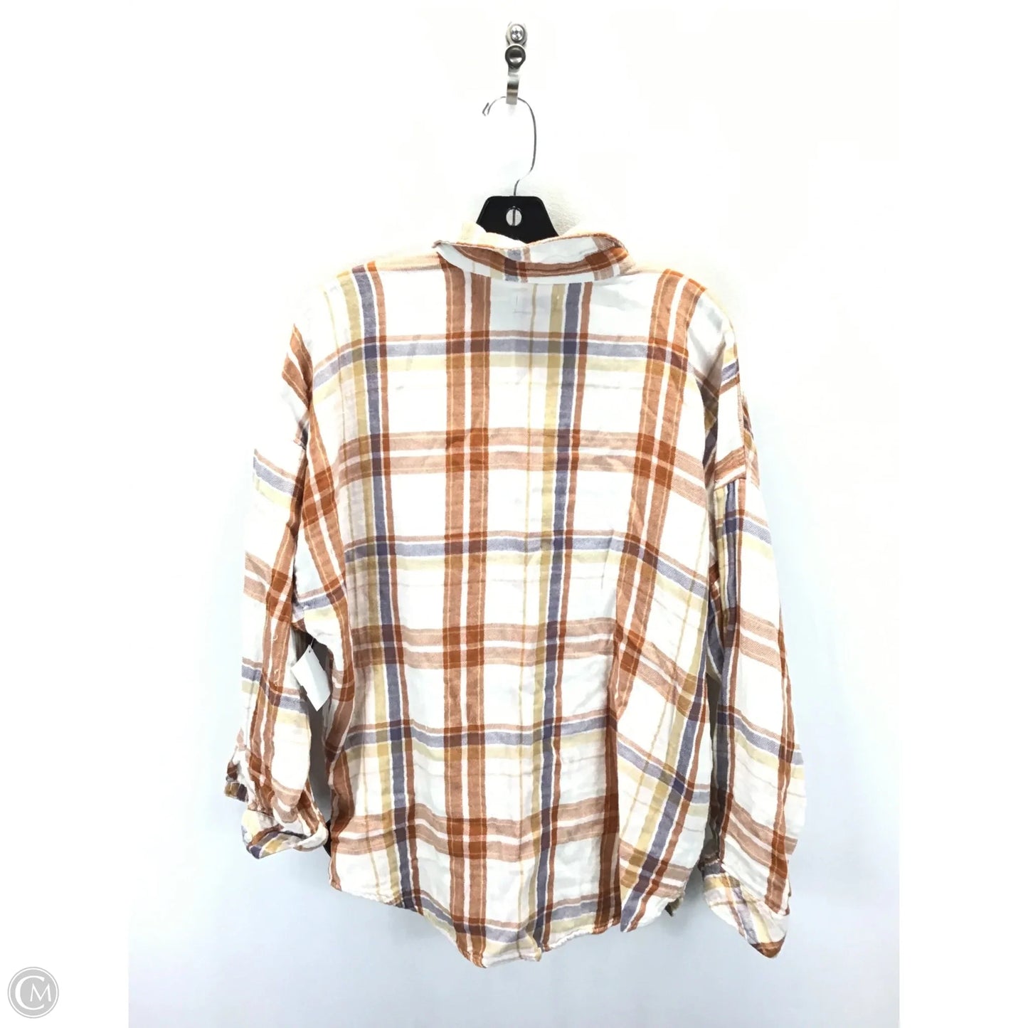 Top Long Sleeve By True Craft In Plaid Pattern, Size: M