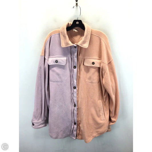 Jacket Shirt By Bibi In Peach, Size: Xl