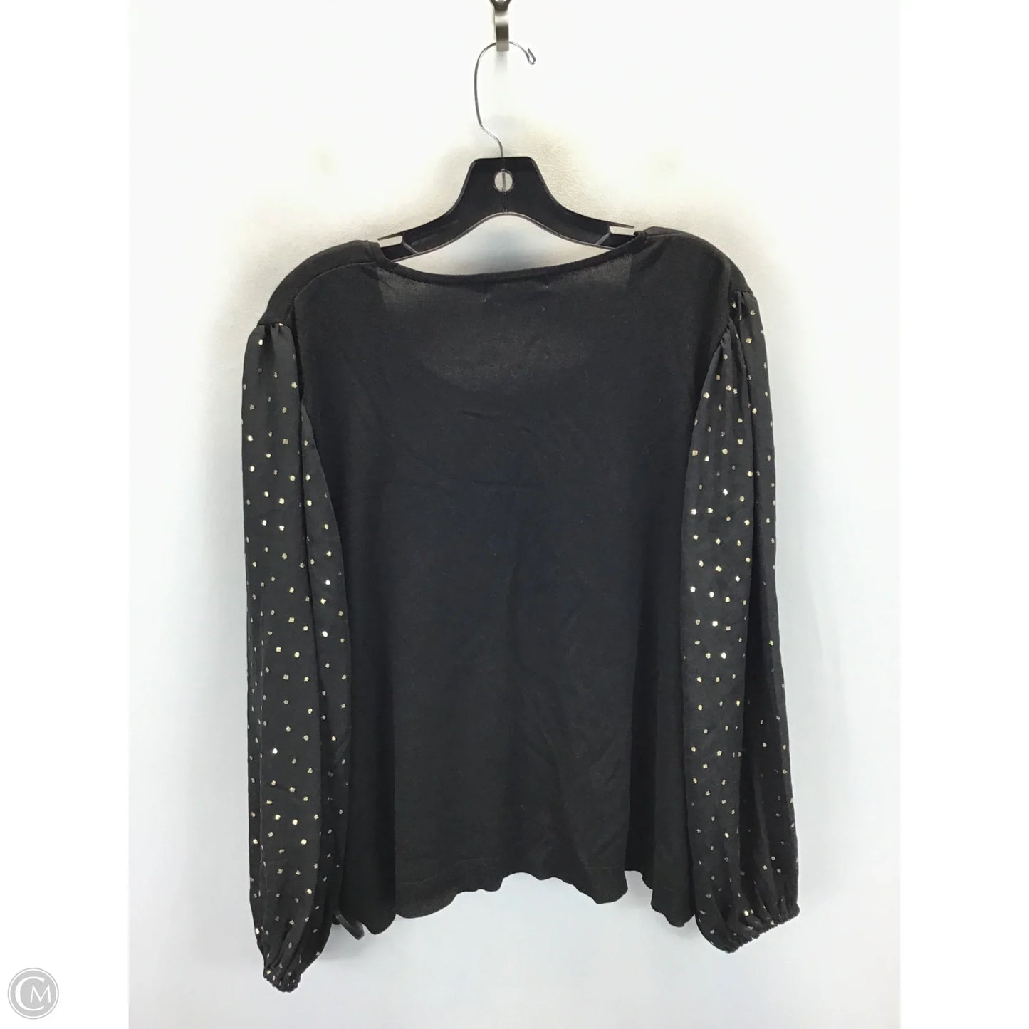 Top Long Sleeve By 89th And Madison In Black & Gold, Size: 1x