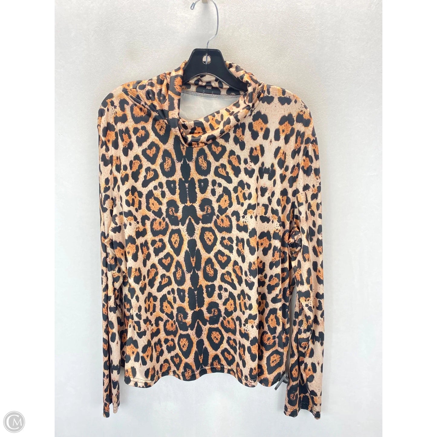 Top Long Sleeve By Shein In Leopard Print, Size: 3x