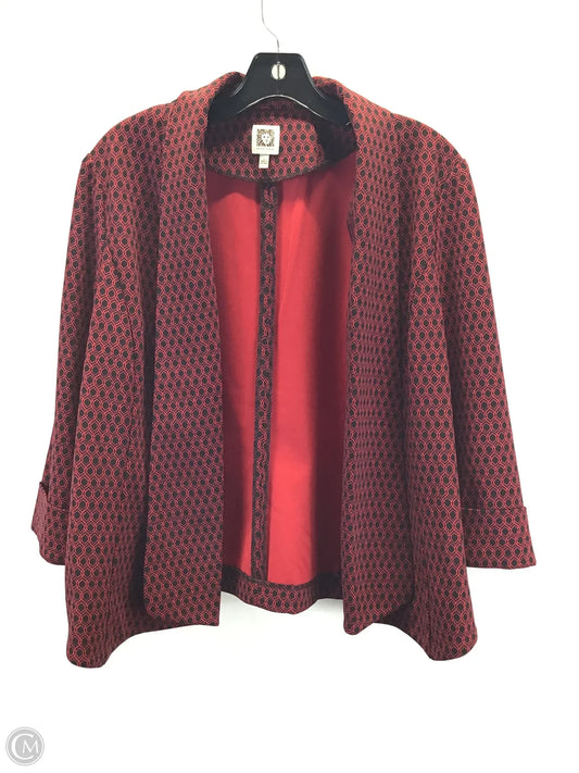 Blazer By Anne Klein In Black & Red, Size: L