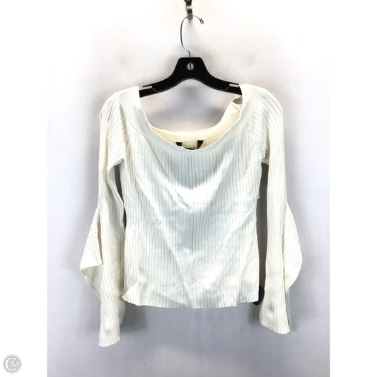 Top Long Sleeve Basic By Bcbgmaxazria In Cream, Size: L
