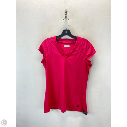 Athletic Top Short Sleeve By Roxy In Pink, Size: L
