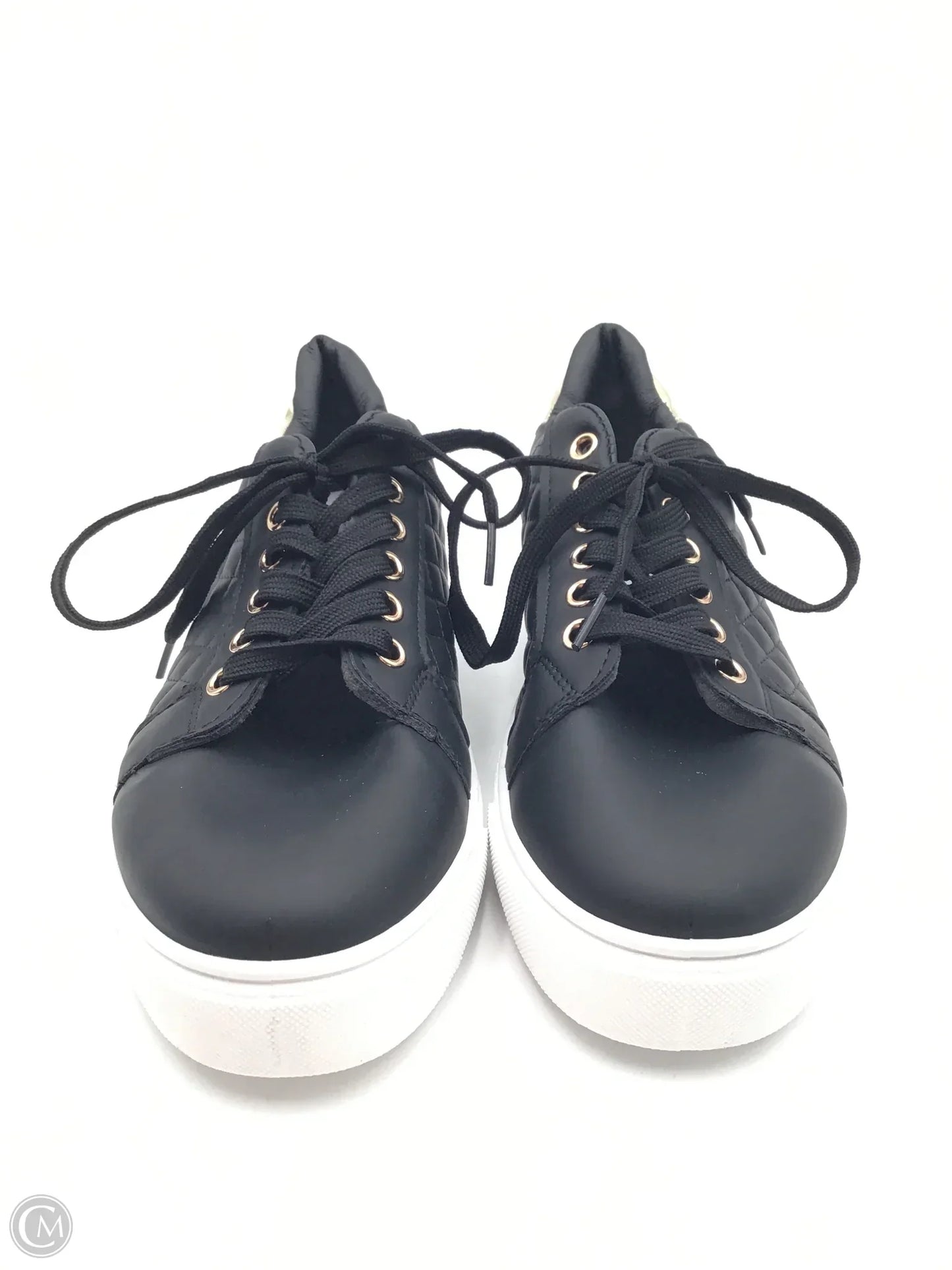 Shoes Sneakers By Clothes Mentor In Black & Gold, Size: 9