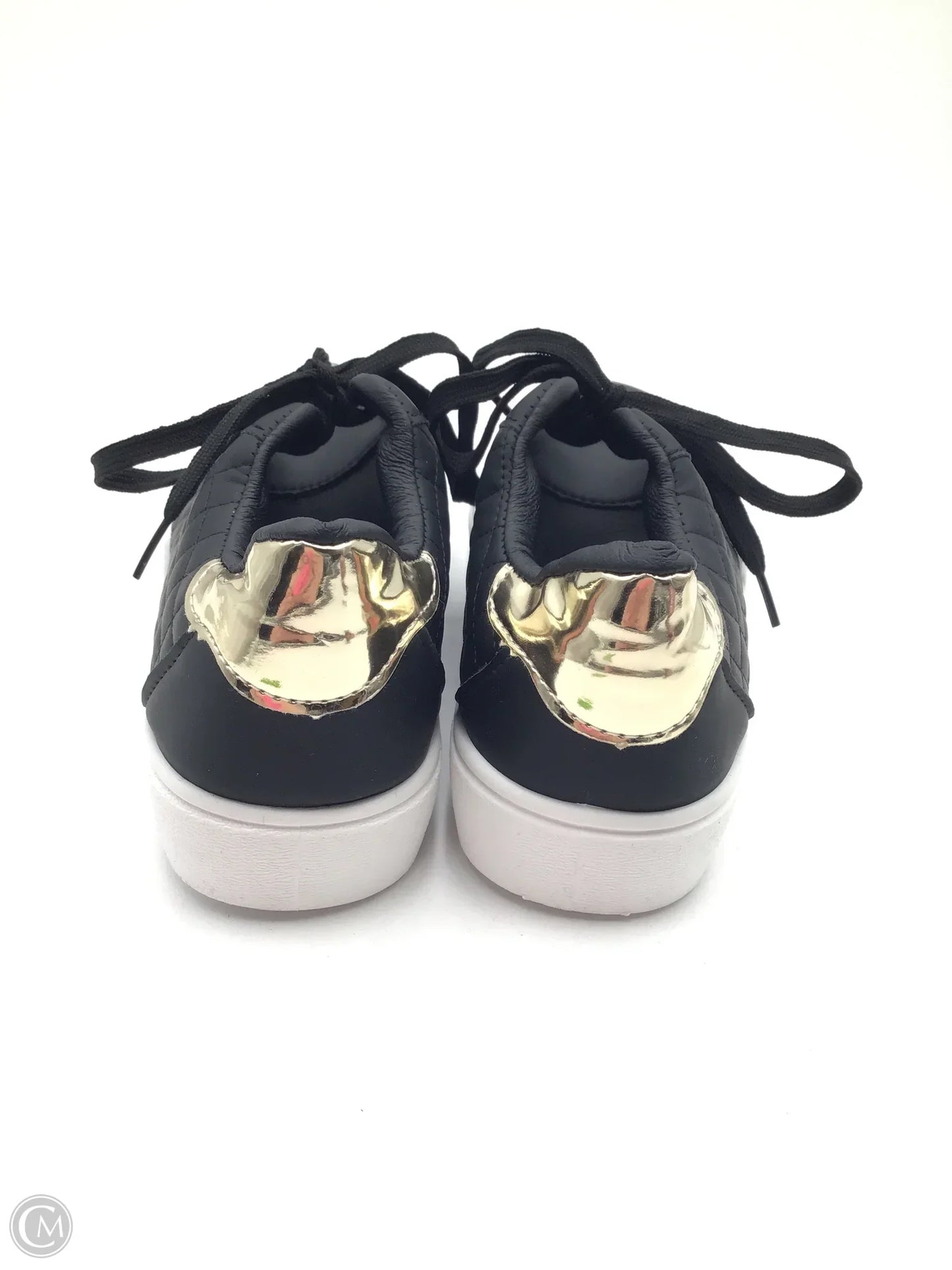 Shoes Sneakers By Clothes Mentor In Black & Gold, Size: 9
