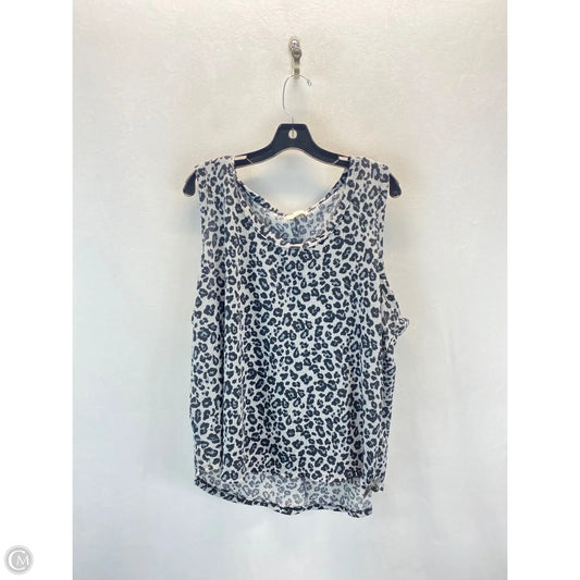 Top Sleeveless By Clothes Mentor In Leopard Print, Size: 3x