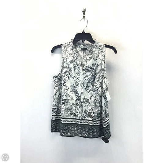 Top Sleeveless By Talbots In Black & White, Size: Mp