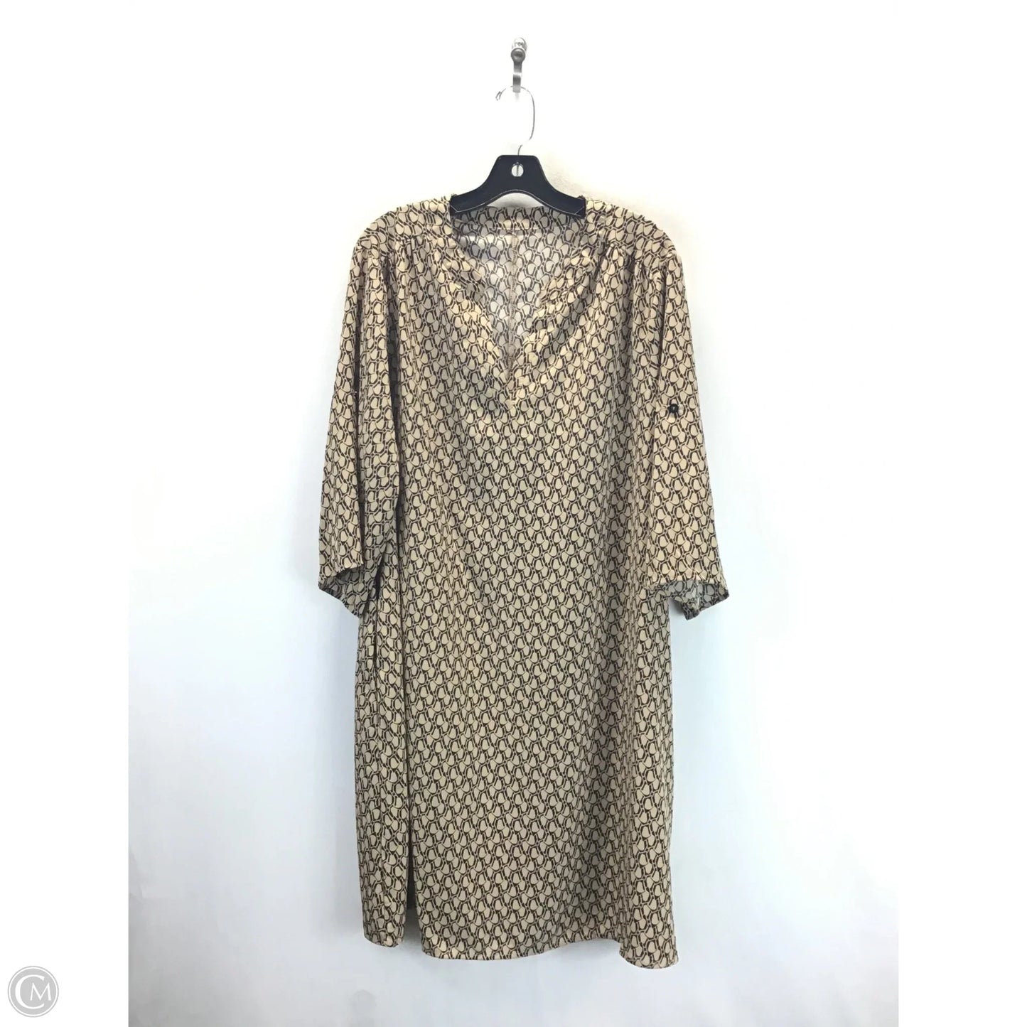Dress Casual Midi By Shein In Black & Tan, Size: 2x