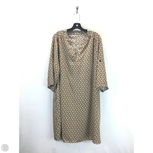 Dress Casual Midi By Shein In Black & Tan, Size: 2x