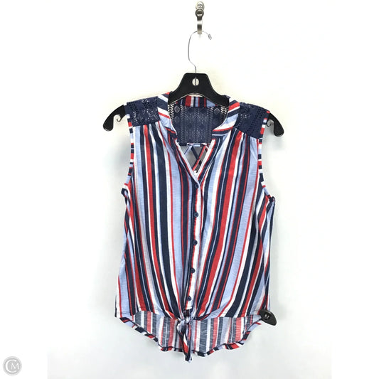 Top Sleeveless By No Boundaries In Blue & Red & White, Size: M