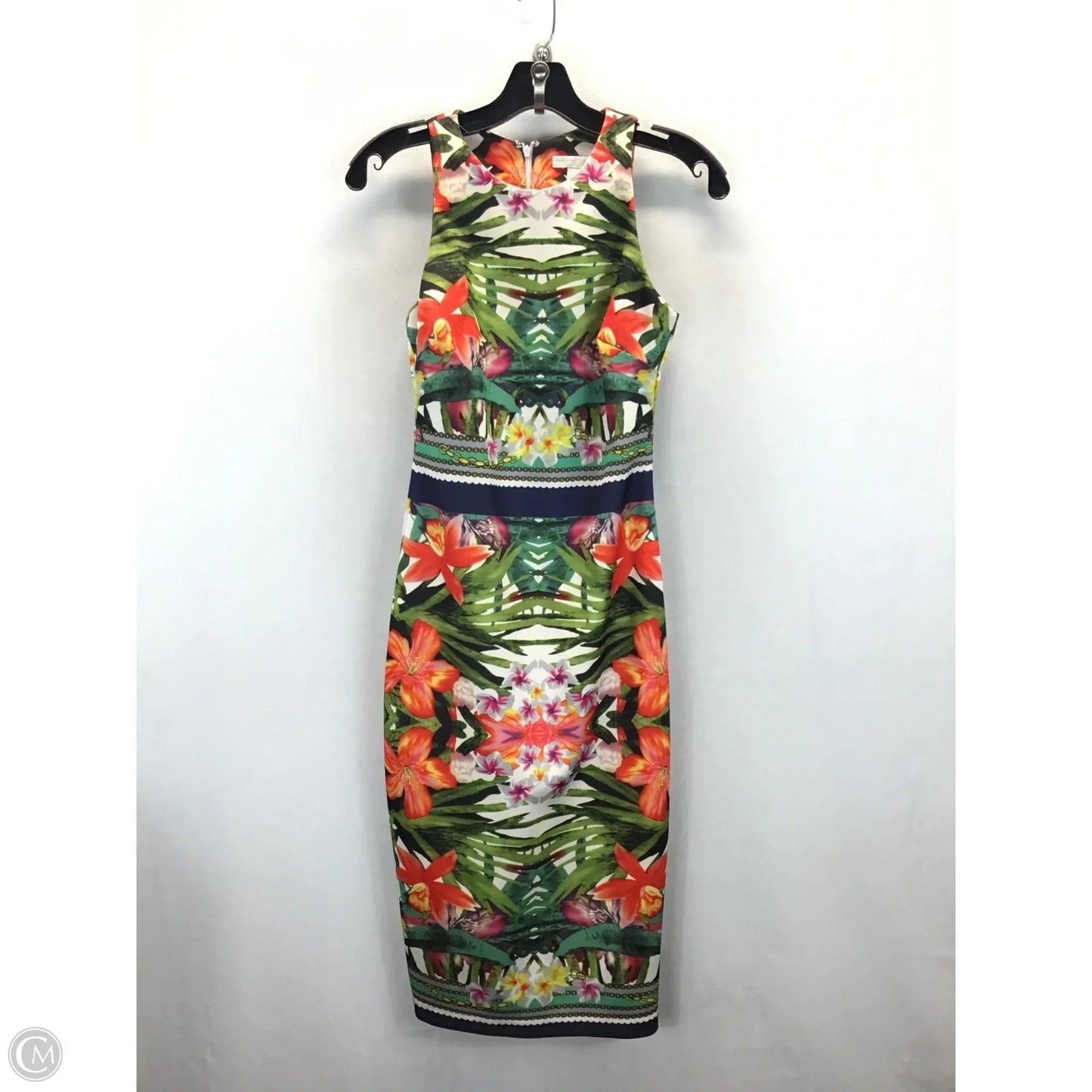Dress Casual Midi By New York And Co In Tropical Print, Size: Xs