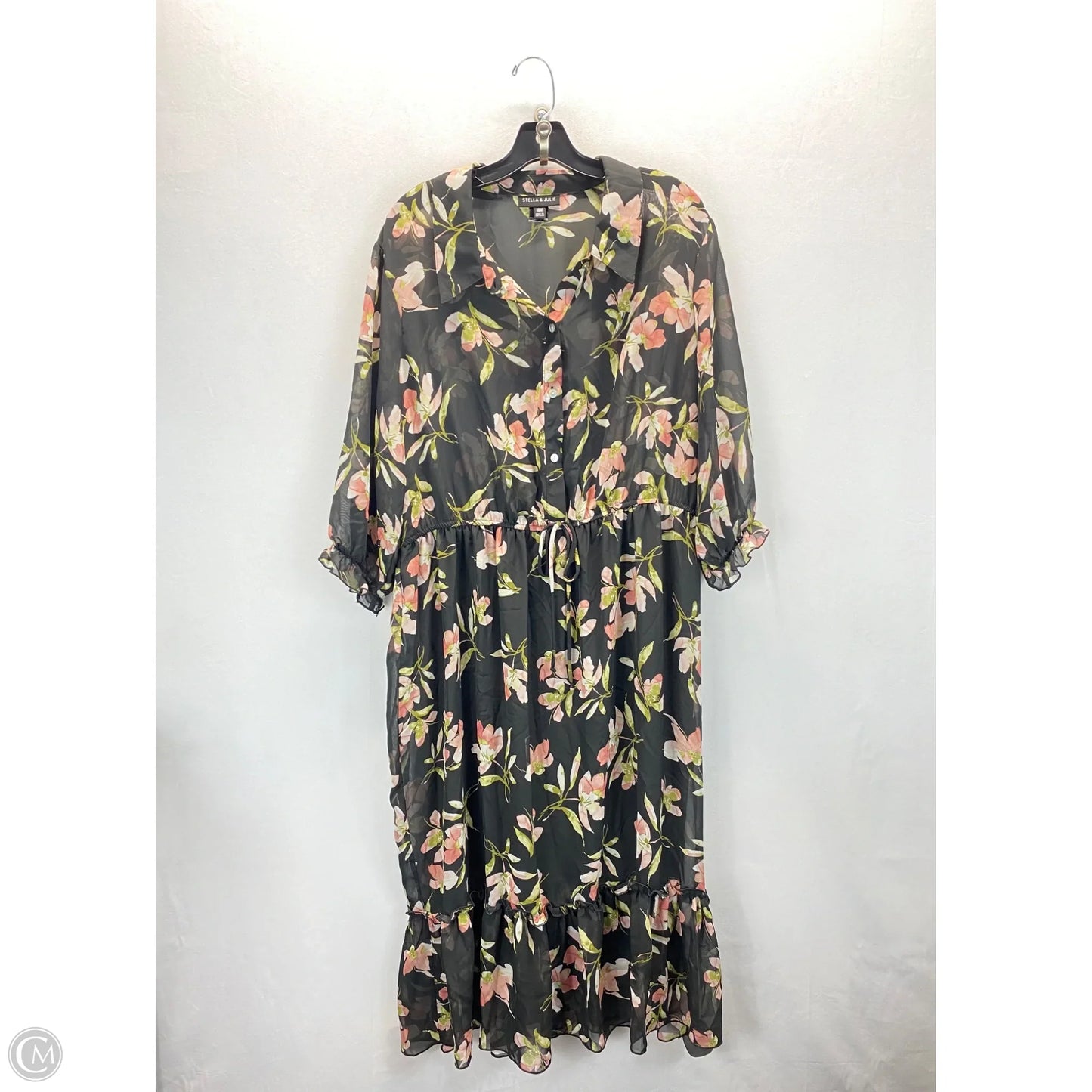 Dress Casual Midi By Clothes Mentor In Floral Print, Size: 2x