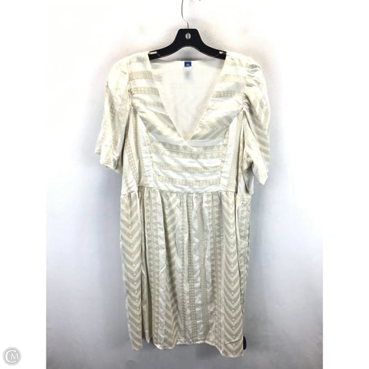 Dress Casual Midi By Old Navy In Cream & Tan, Size: L