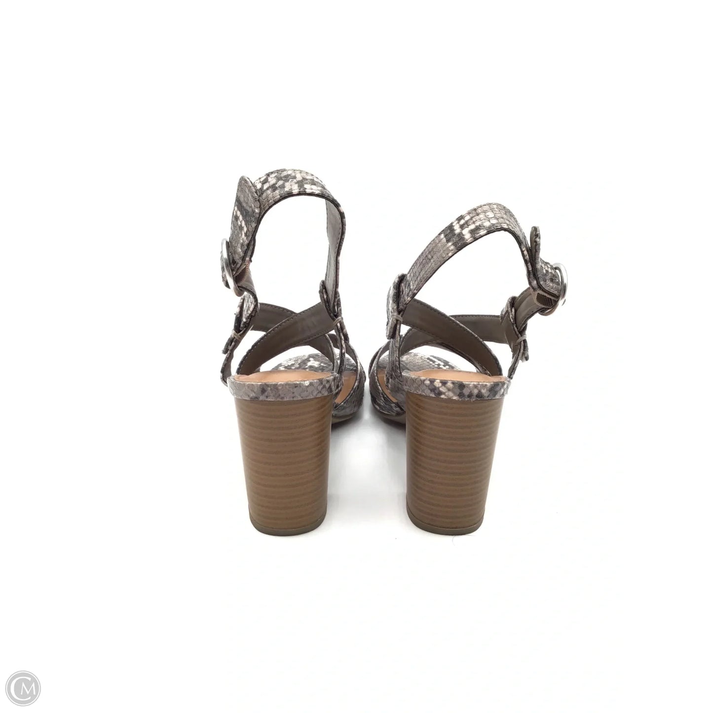 Sandals Heels Block By Ana In Snakeskin Print, Size: 8