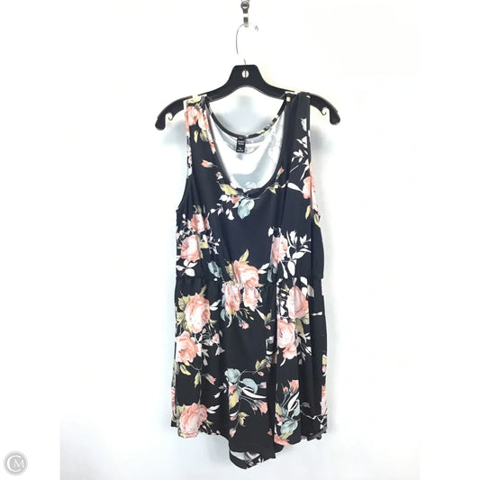 Romper By Clothes Mentor In Floral Print, Size: 1x