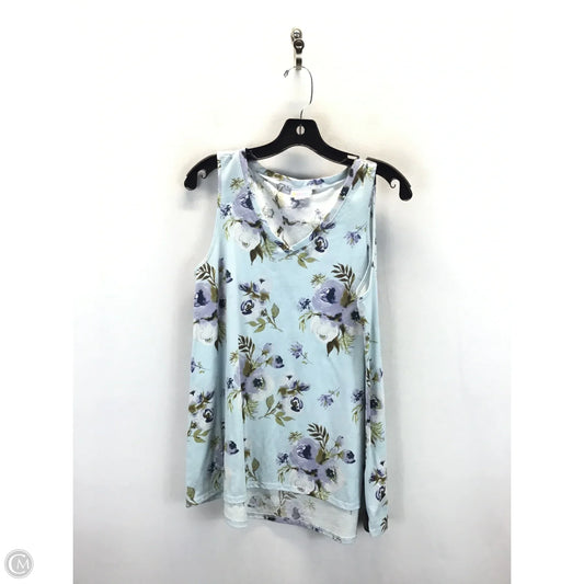Top Sleeveless By Lularoe In Floral Print, Size: M
