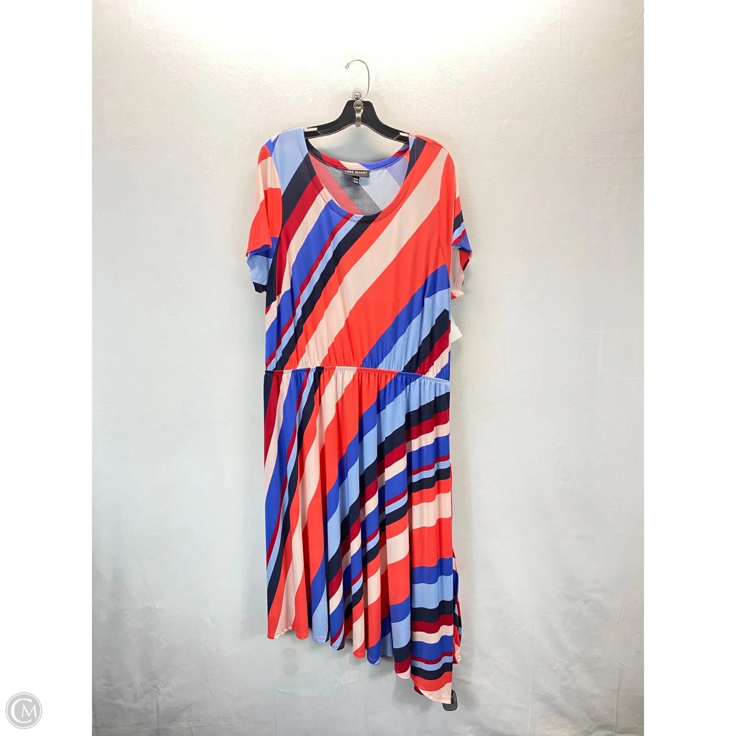 Dress Casual Midi By Lane Bryant In Blue & Red, Size: 1x