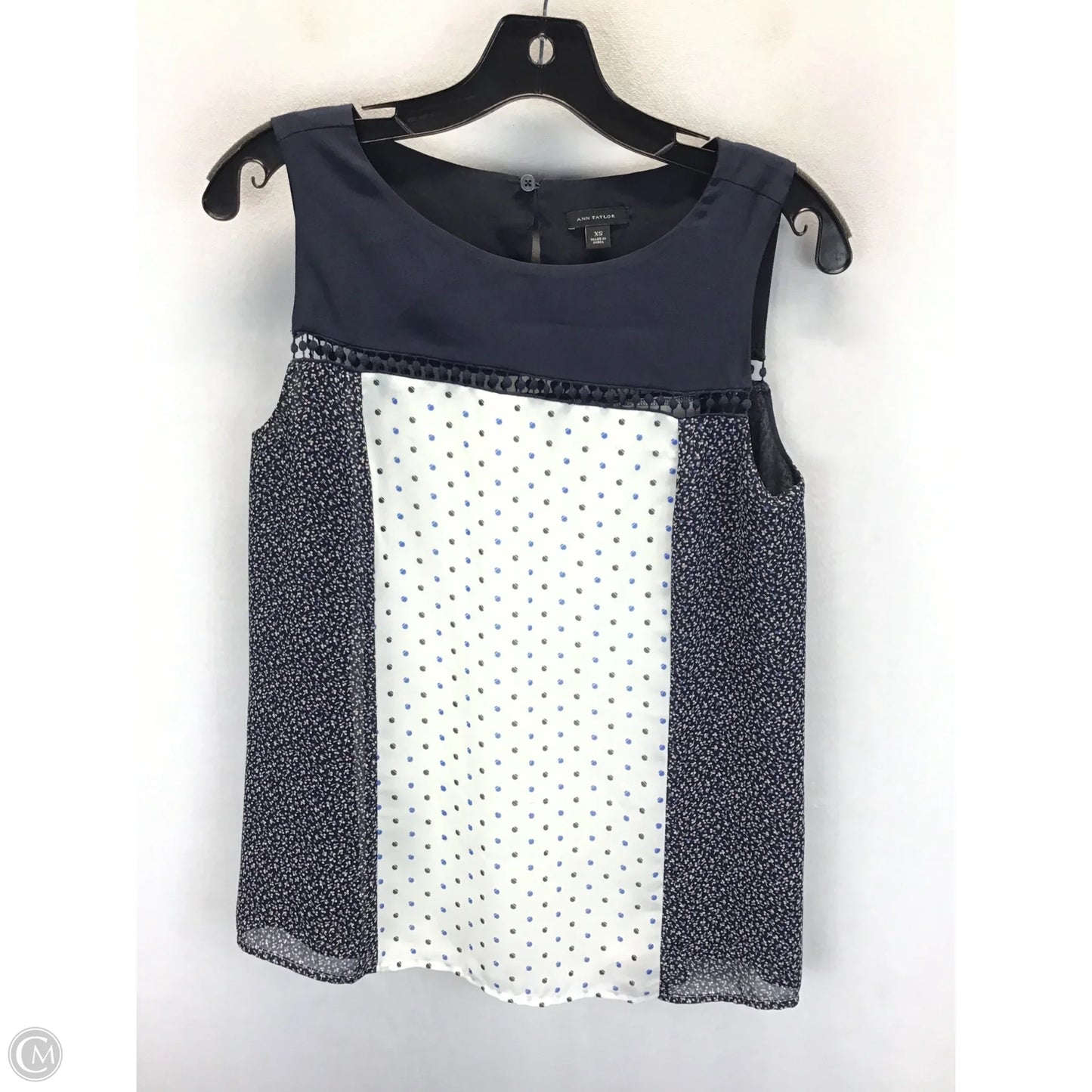Top Sleeveless By Ann Taylor In Blue & White, Size: Xs
