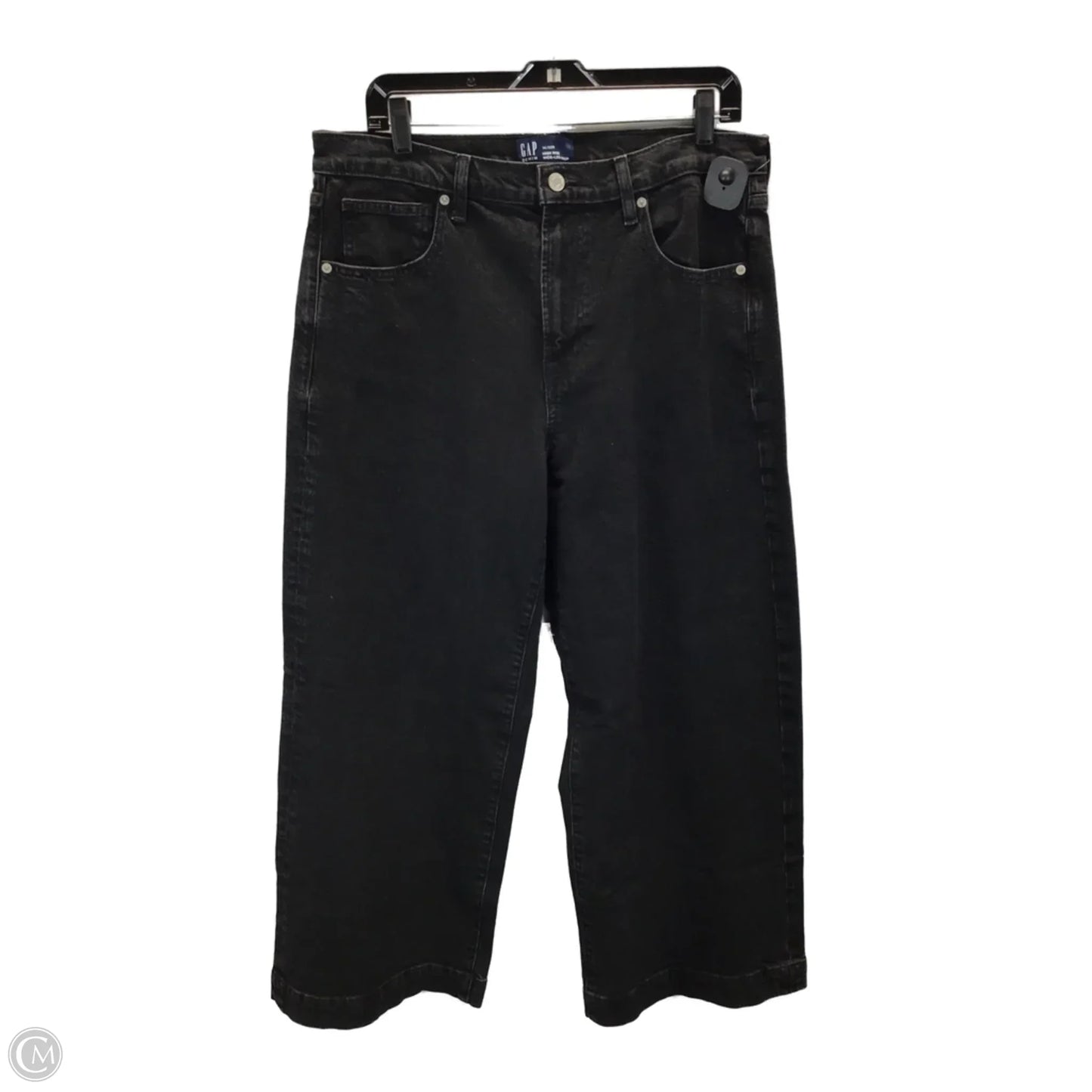 Jeans Wide Leg By Gap In Black Denim, Size: 14