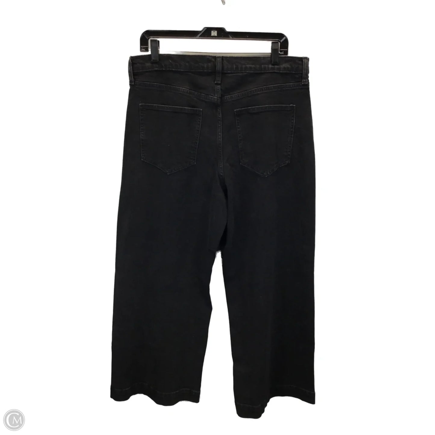 Jeans Wide Leg By Gap In Black Denim, Size: 14