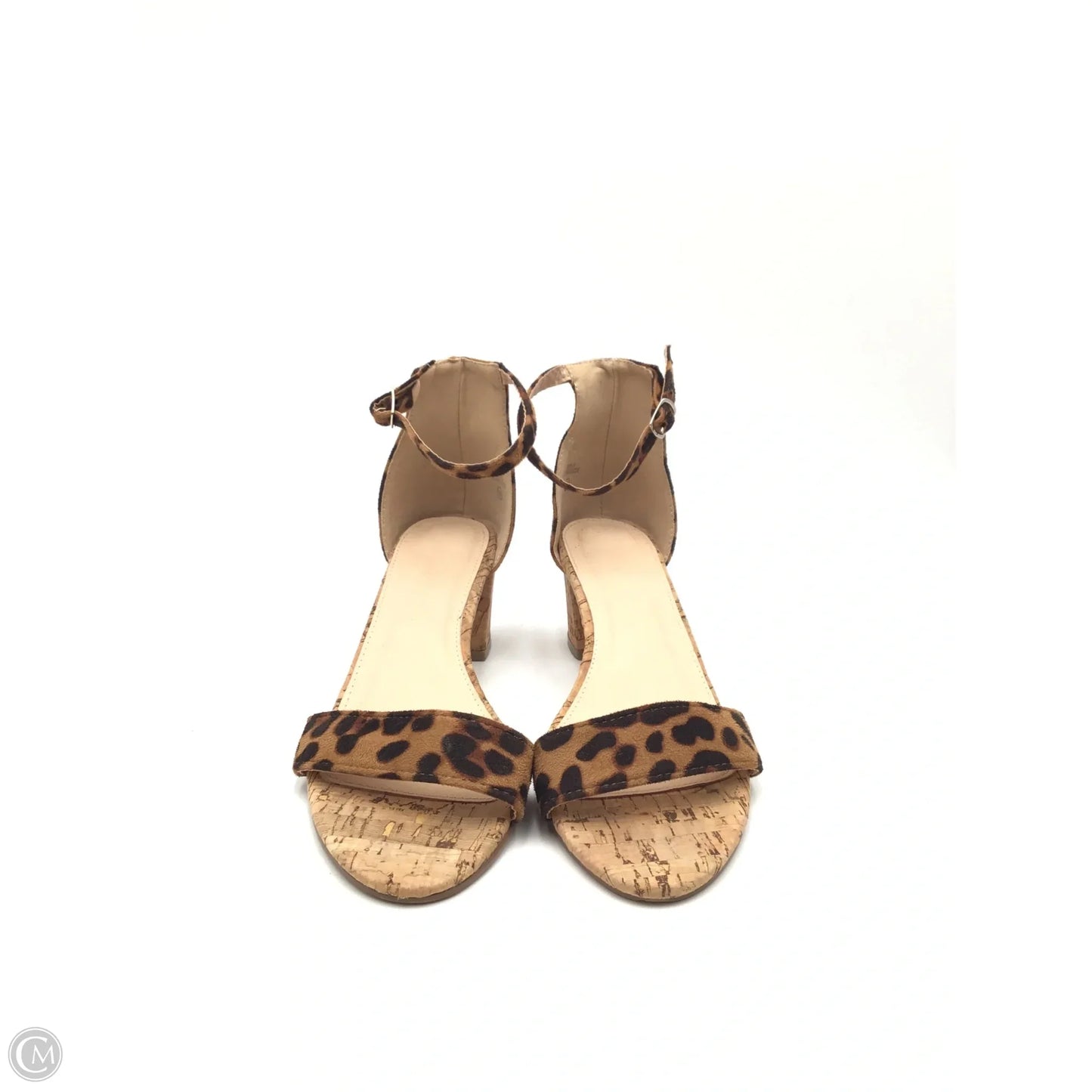 Sandals Heels Block By Clothes Mentor In Leopard Print, Size: 10