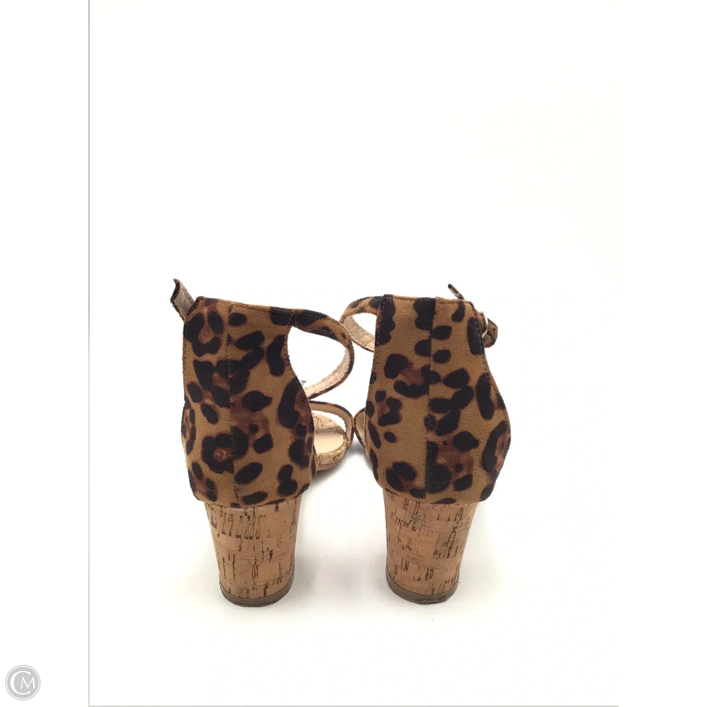 Sandals Heels Block By Clothes Mentor In Leopard Print, Size: 10