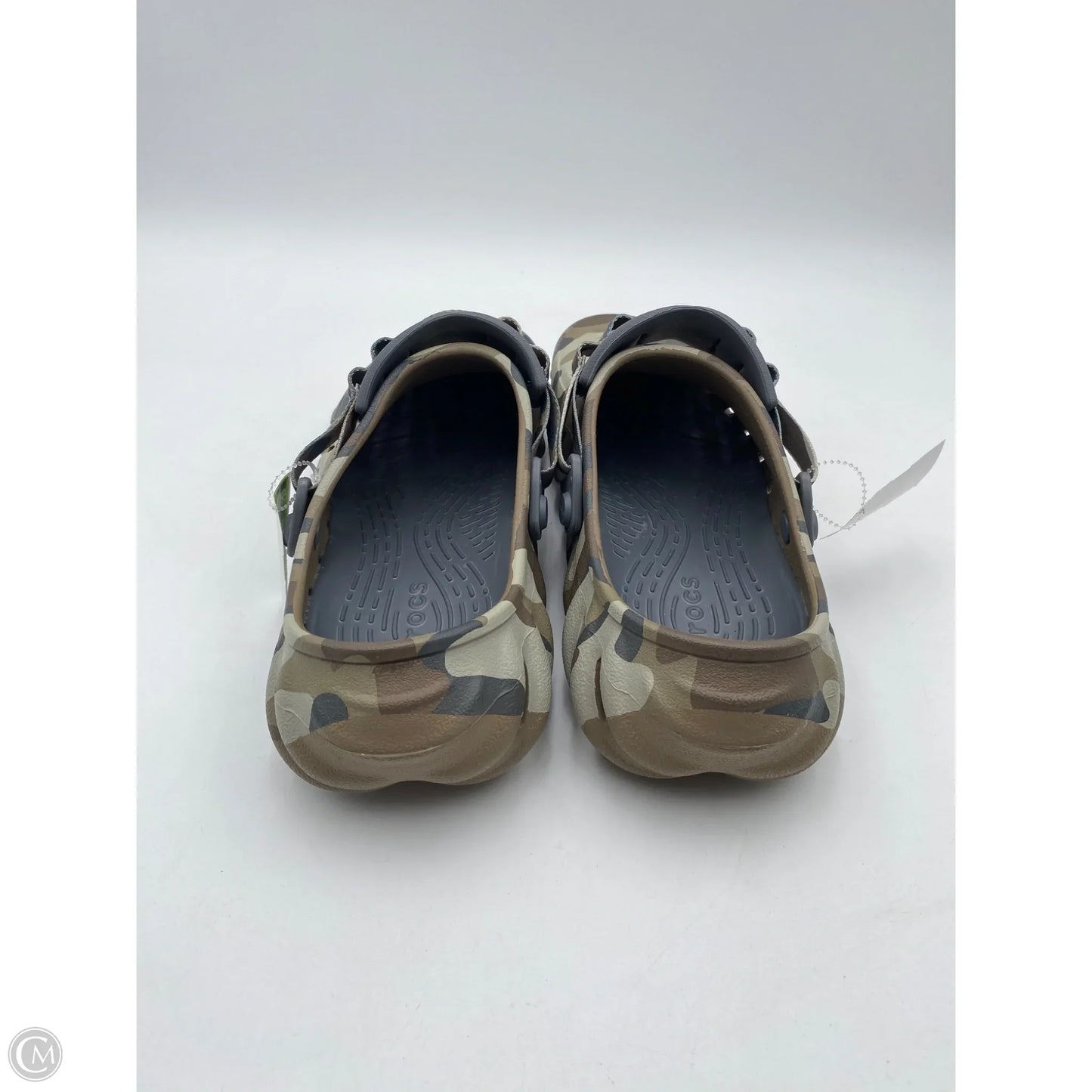 Sandals Heels Platform By Crocs In Camouflage Print, Size: 9