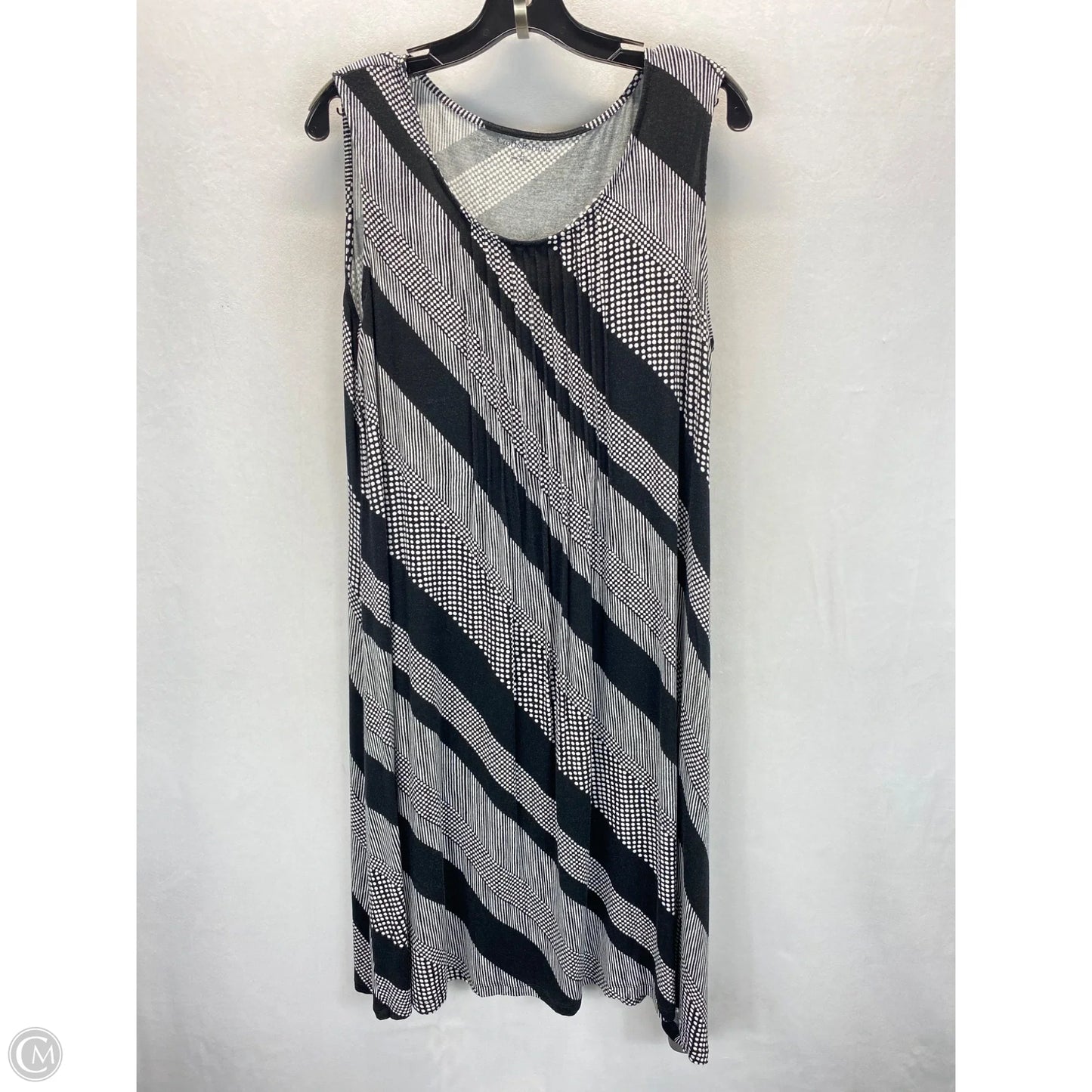 Dress Casual Midi By Croft And Barrow In Black & White, Size: L