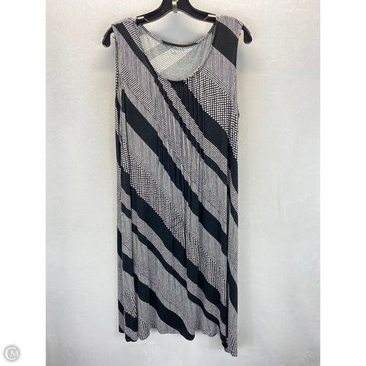 Dress Casual Midi By Croft And Barrow In Black & White, Size: L