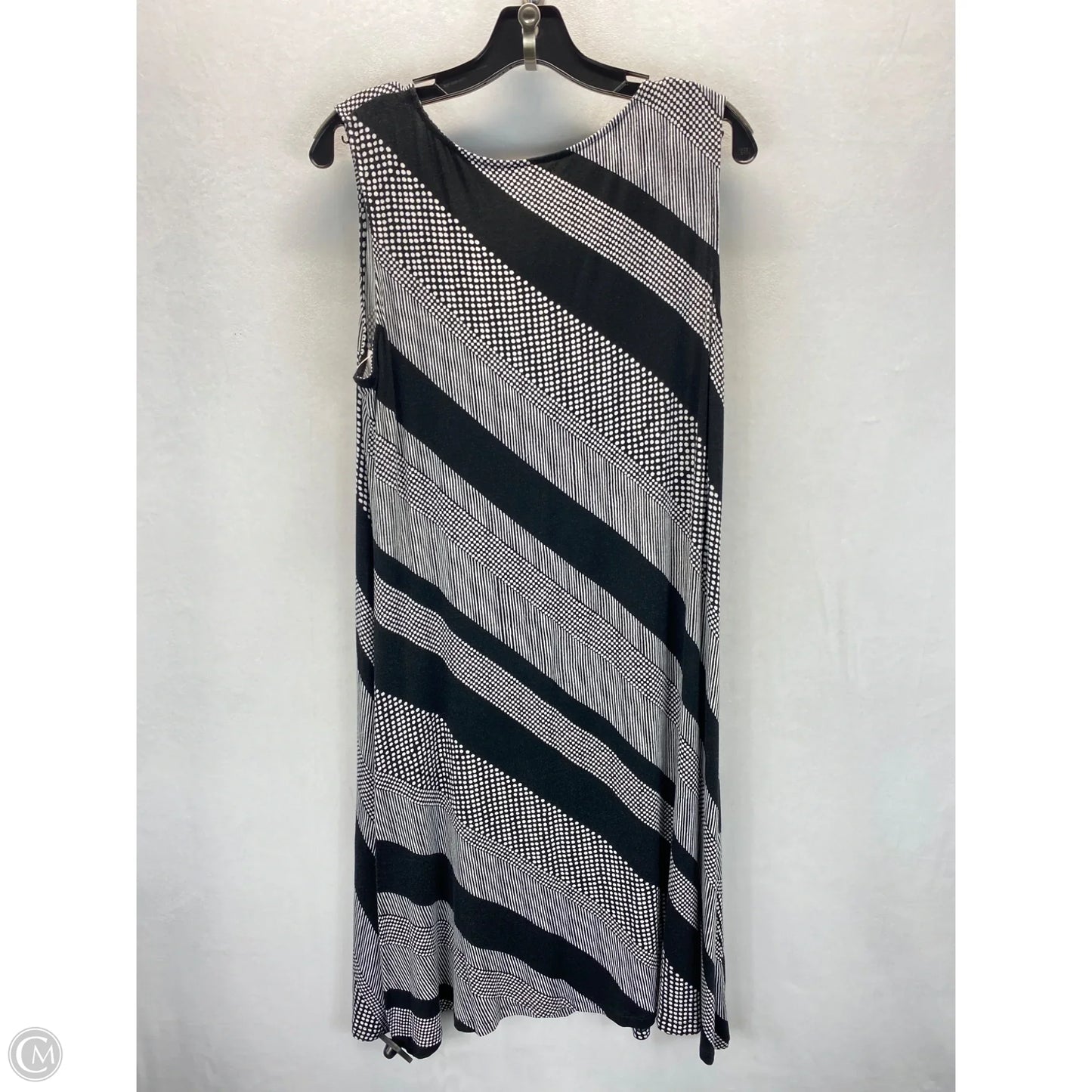 Dress Casual Midi By Croft And Barrow In Black & White, Size: L