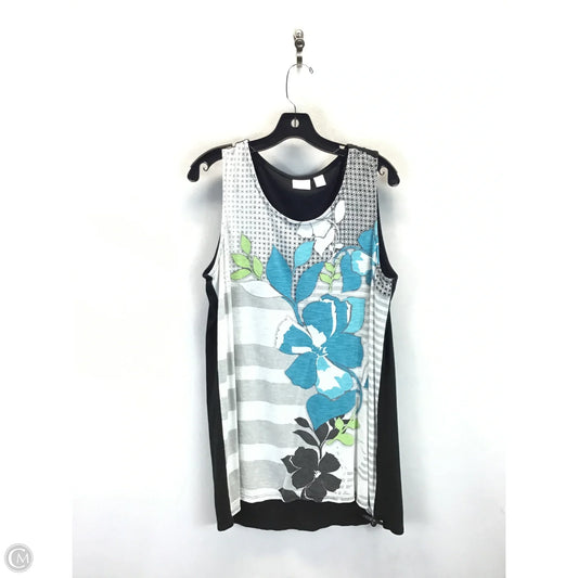 Top Sleeveless By Chicos In Floral Print, Size: L