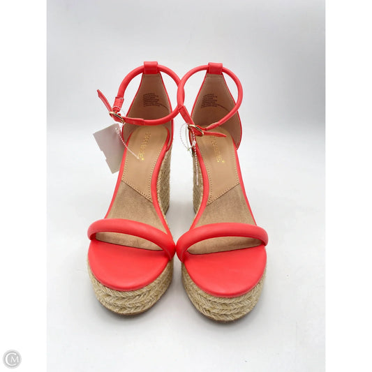 Sandals Heels Wedge By Shoedazzle In Orange & Tan, Size: 8.5
