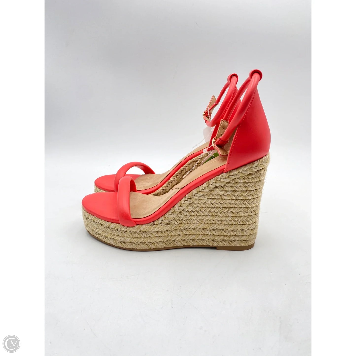 Sandals Heels Wedge By Shoedazzle In Orange & Tan, Size: 8.5