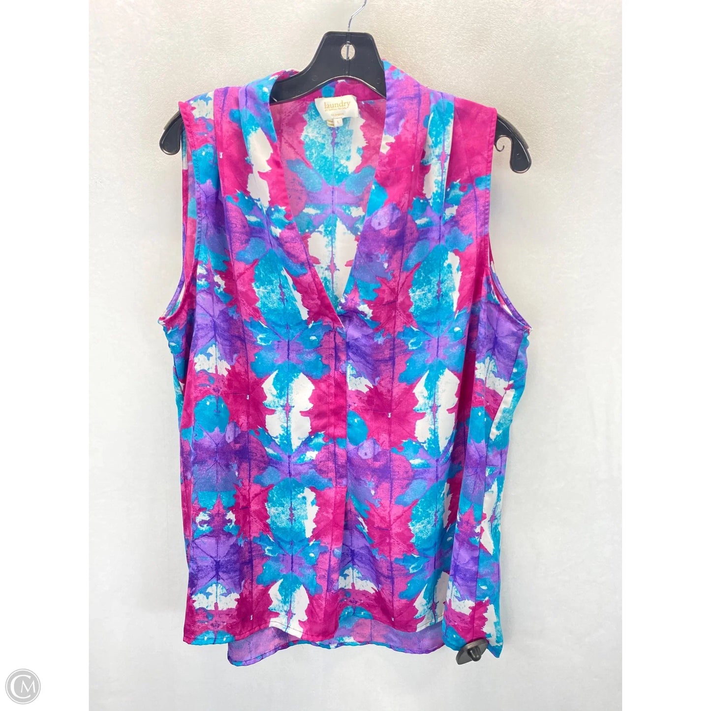 Top Sleeveless By Laundry In Pink & Purple, Size: L